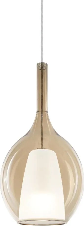 Ideal Lux - Pendul KALIQUE pe cablu, 1xE27/42W/230V, Ø 18 cm, bej fumuriu