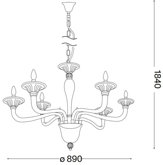 Lustră pe cablu Ideal Lux BRIGITTA 8×E14/40W/230V