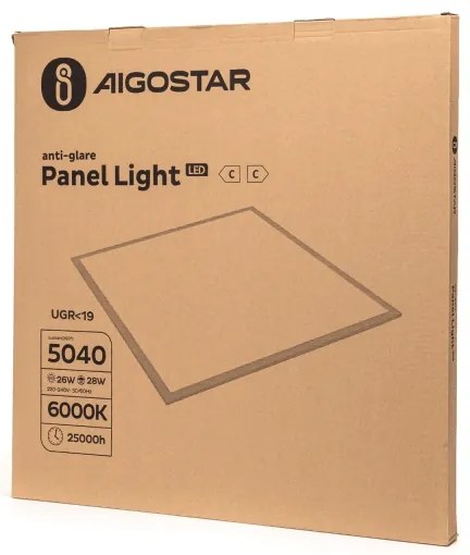 Aigostar Panou LED încastrat 28W, 230V, 6000K, 59,5 x 59,5 cm