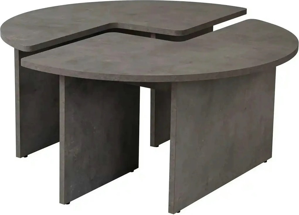 Masuta cafea MOIRA, gri beton, PAL, 90x90x41 cm