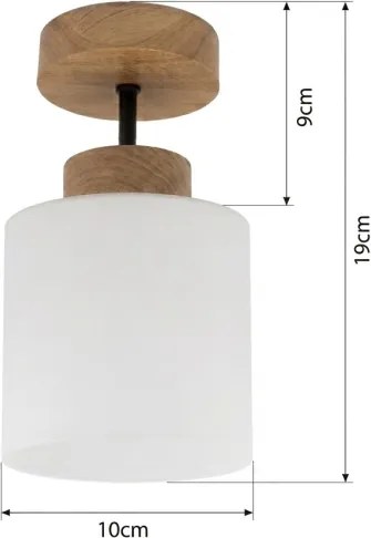 BRILAGI - LED Plafonier aplicat RETRO GLASS 1xE27/60W/230V Ø 10 cm stejar/alb