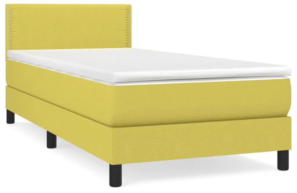 3139936 vidaXL Pat box spring cu saltea, verde, 80x200 cm, textil