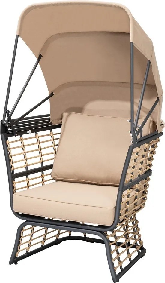 Fotoliu de grădină bej din metal Paros – Garden Pleasure
