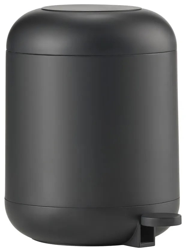 Coș de gunoi negru cu pedală din plastic 4 l Sensu – Zone