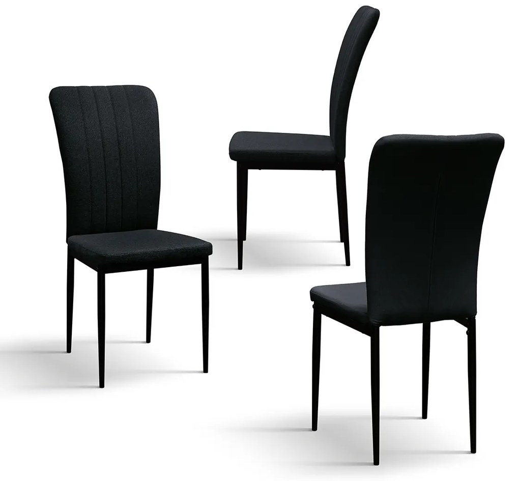 SET 6 Scaune Alto, tesatura ,structura metalica - NEGRU - STANDARD