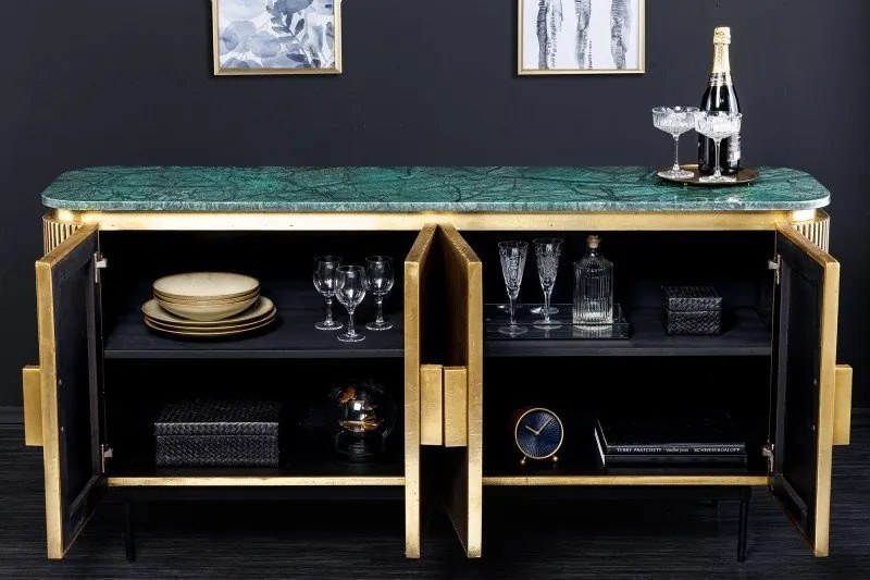 Comoda design retro cu blat din marmura Veneziano 160cm