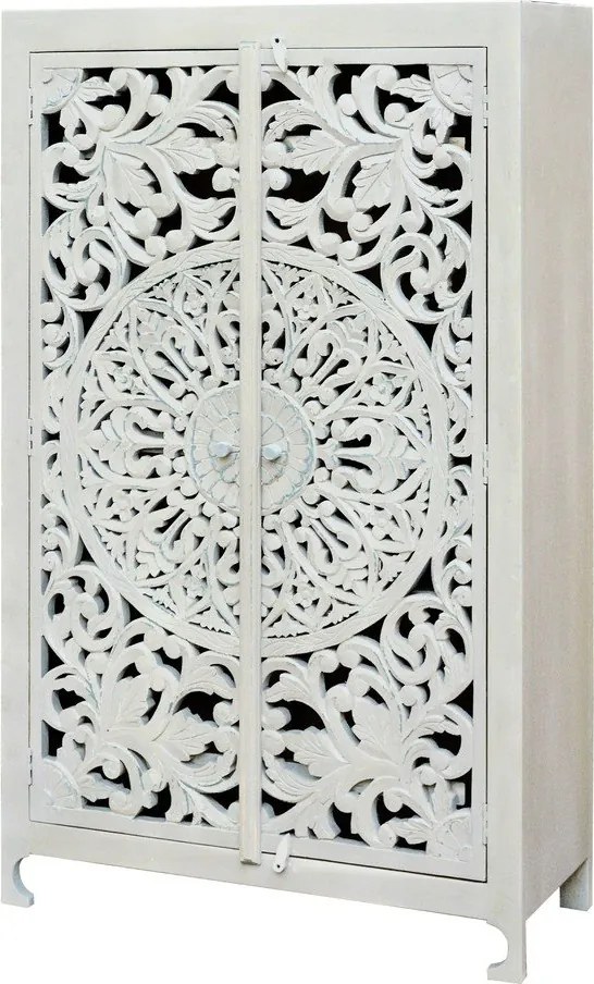 Dulap crem din lemn de mango 165x40 cm Kalita – Støraa