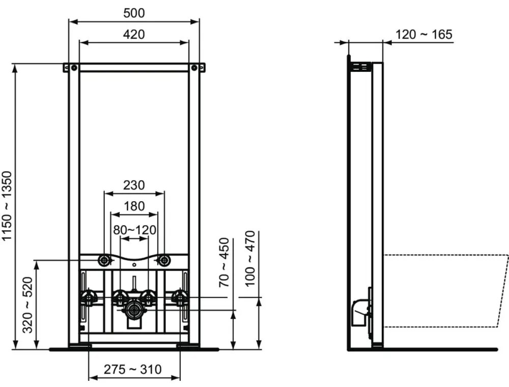 Cadru bideu Ideal Standard Prosys