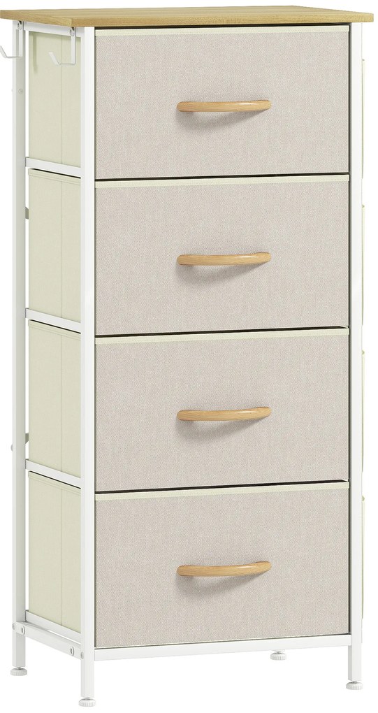 HOMCOM Comodă cu 4 sertare pliabile cu 4 buzunare de depozitare și 2 cârlige | Aosom Romania