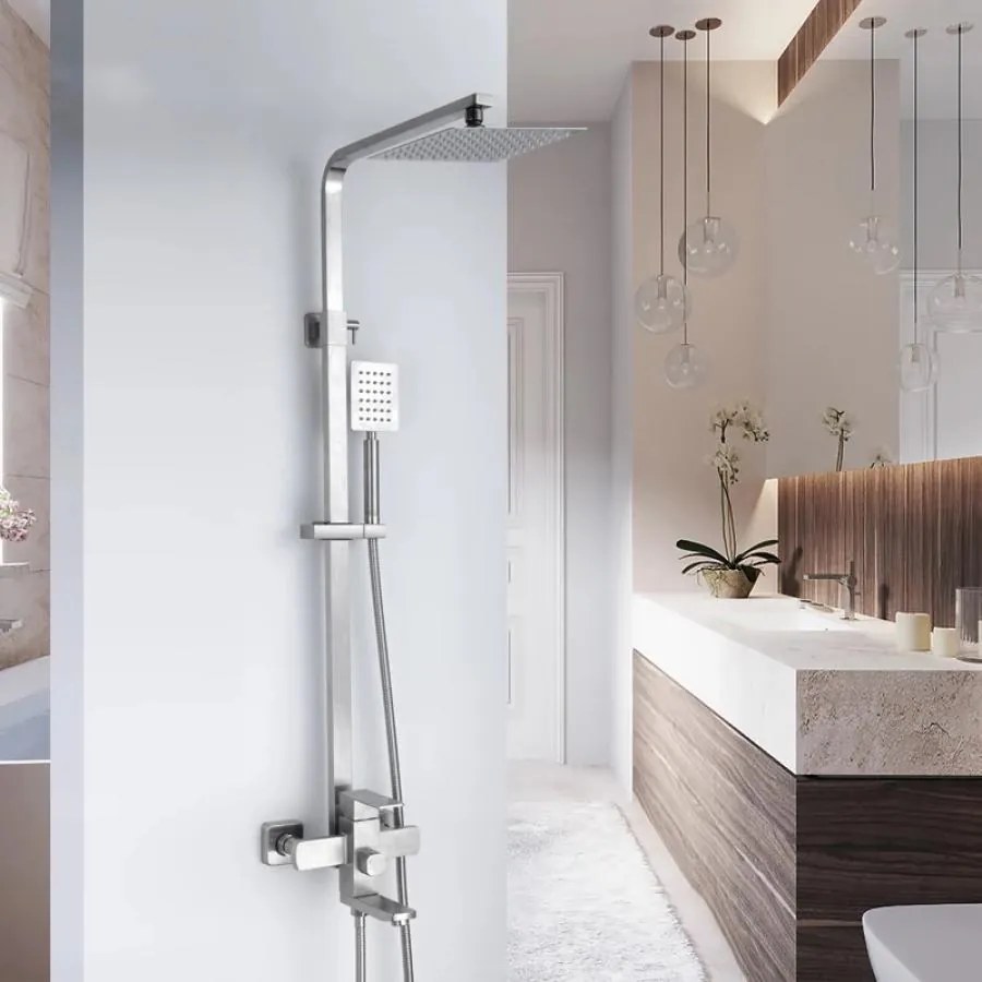 Coloană de Duș Satinată Model LY005 – Design Modern și Funcțional pentru O Baie Elegantă