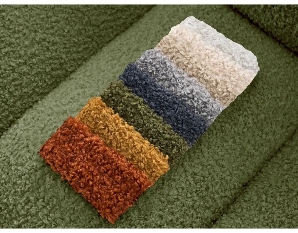 Canapea verde cu tapițerie din țesătură bouclé 232 cm Hippolyte – Bobochic Paris