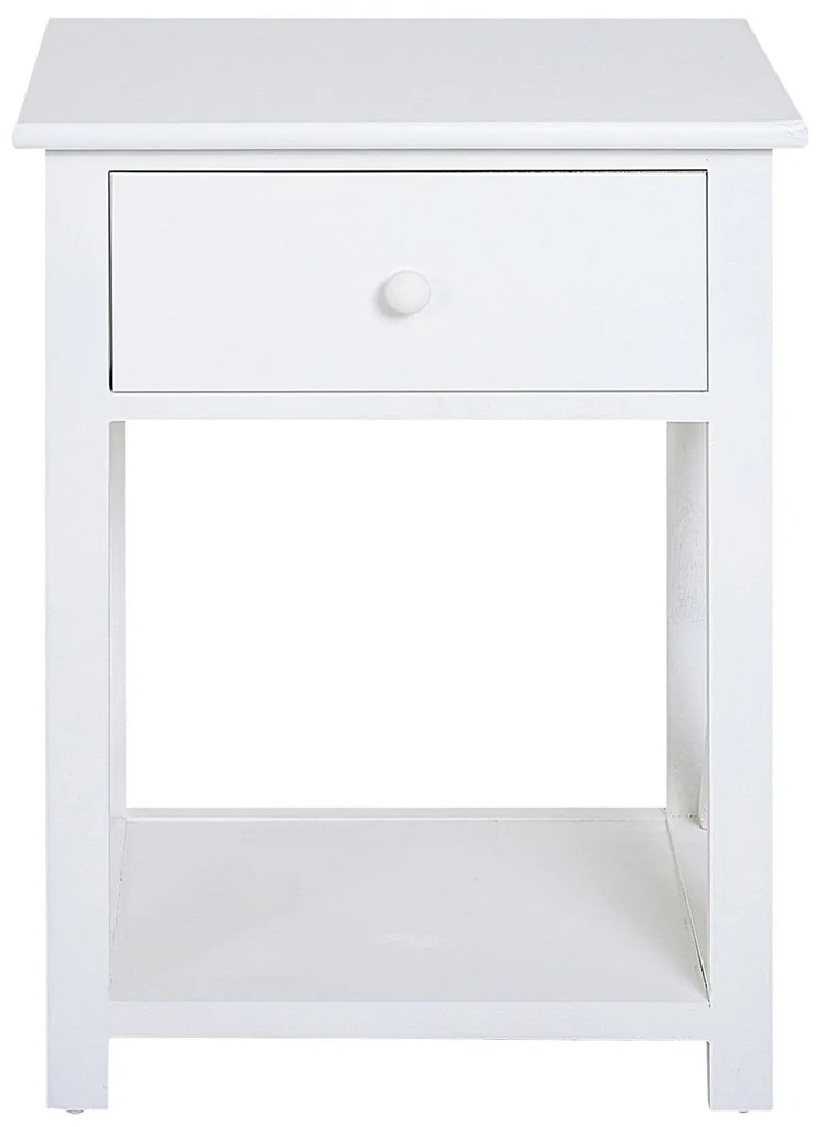 HomCom Noptiera pentru Dormitor din Lemn Alb, 40 x 30 x 55cm