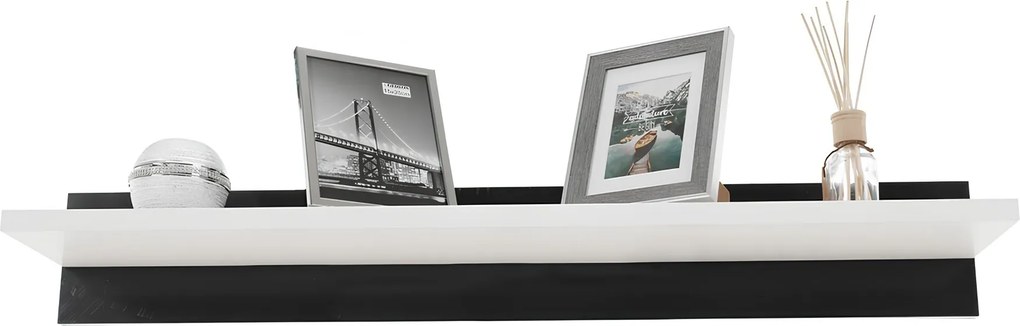 Mobilier living, alb/extra strălucire neagră HG, LEO