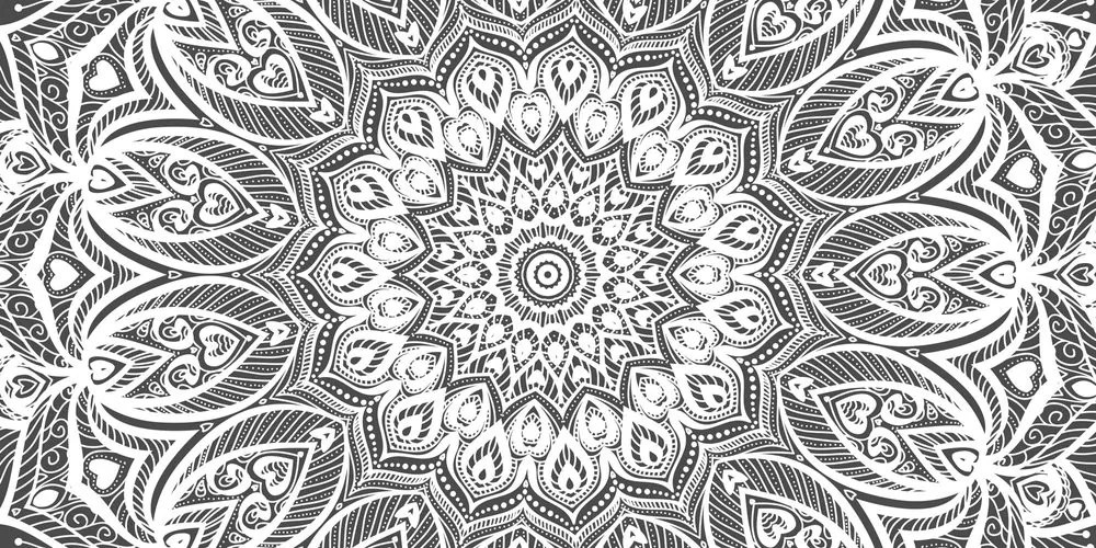 Tablou Mandala armonie în design alb-negru
