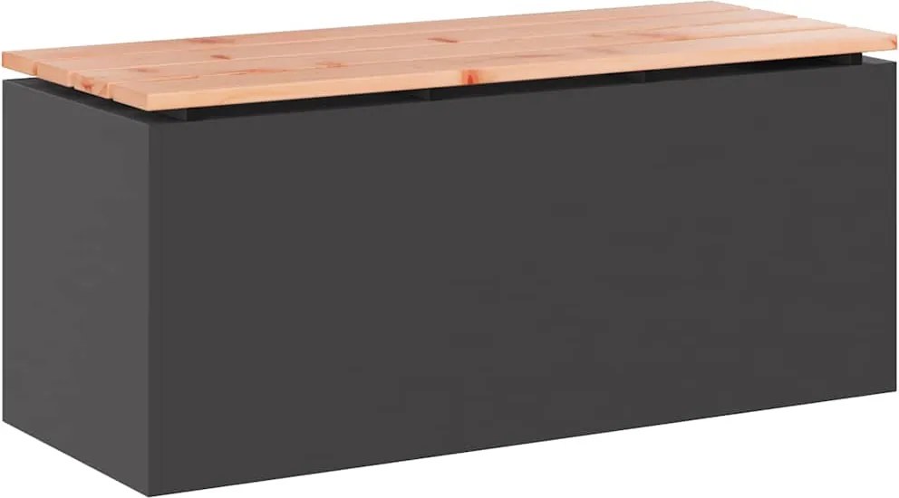 vidaXL Bancă de grădină Negru 100 x 40 x 43 cm Oțel