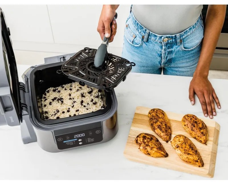 Multicooker sub presiune NINJA ON400EU, 1760W, 5.7L, Speedi Meals, 10 programe, Gri