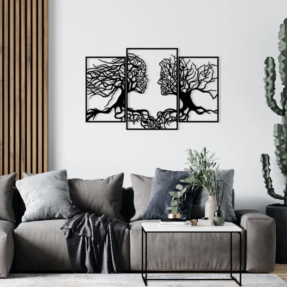Accesoriu Decorativ de Perete Love Tree, Metal