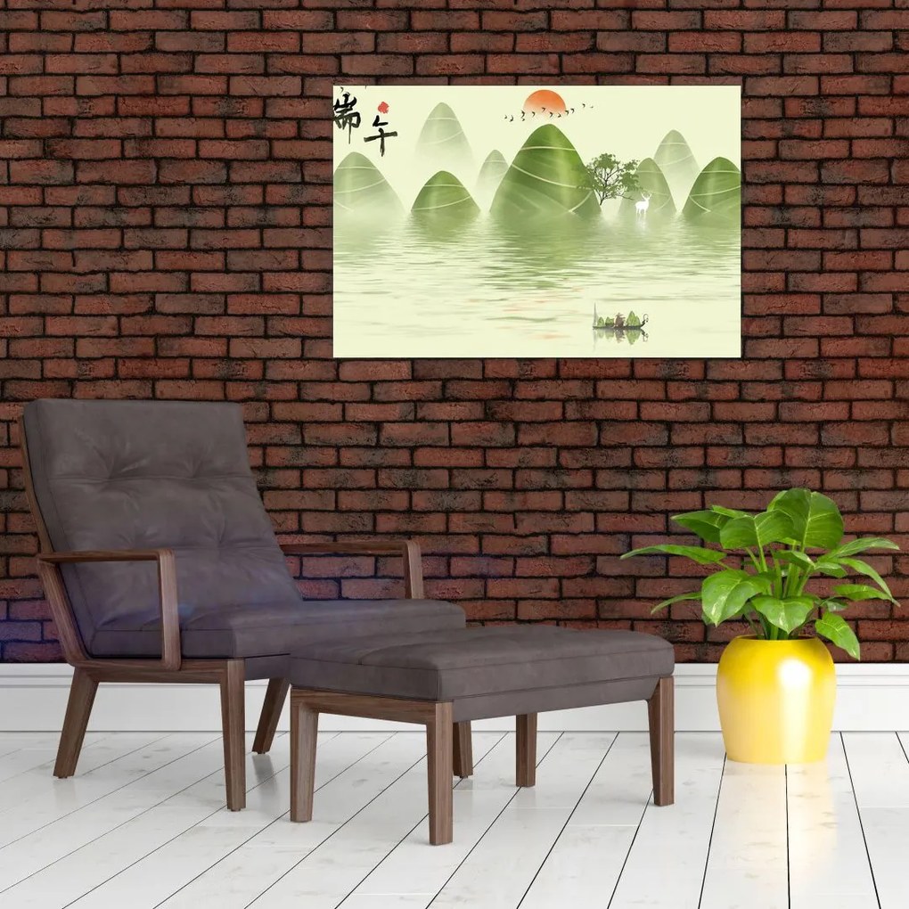 Tablou - Valea munțilot verzi (90x60 cm)