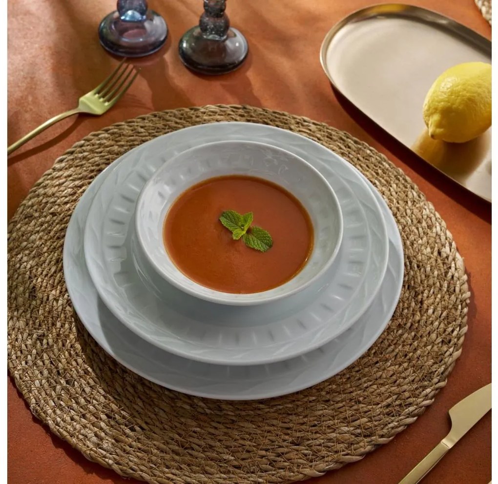 Set de masă 18 piese alb/porțelan