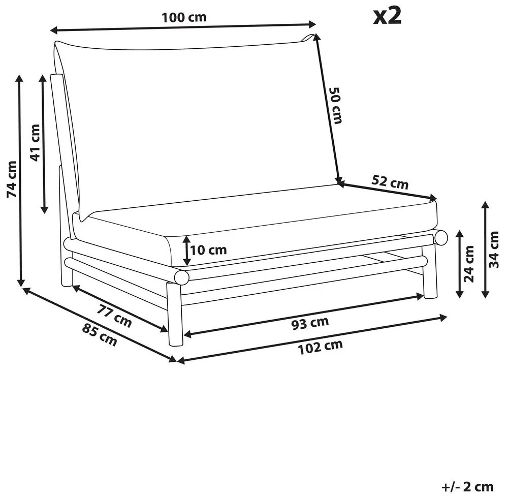 Set 2 buc scaune de grădină Theta (lemn deschis + gri închis) . 1076170