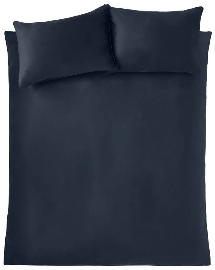 Lenjerie de pat albastră din catifea pentru pat dublu, extinsă 230x220 cm Kingsley – Catherine Lansfield