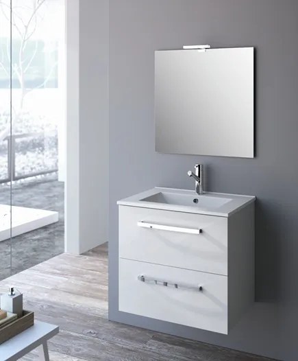 Set mobilier baie , salgar, studio line, 60x46, lavoar, oglinda, aplica, alb