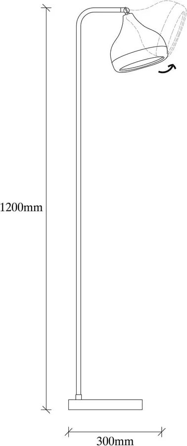 Lampadar Opviq lights Yildo, negru-arămiu
