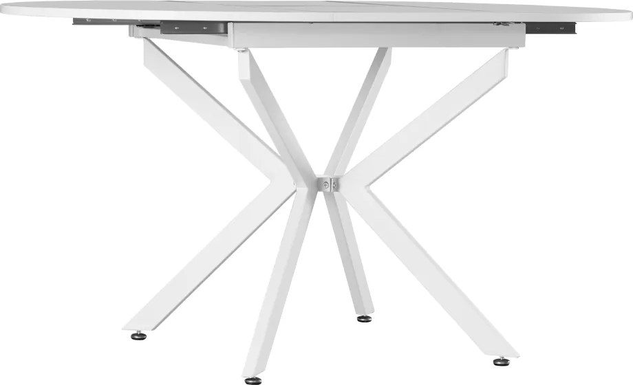 Masă extensibilă de dining, albă, 100x100-140x75 cm, ABERO TIP 1
