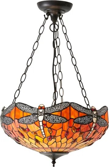 Endon 64076 - Lustru suspendat pe lanț Tiffany DRAGONFLY 3xE27/60W/230V Ø 41 cm