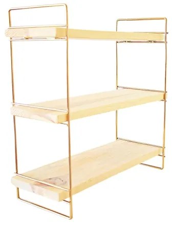 Organizator cu rafturi 45x40 cm auriu/maro