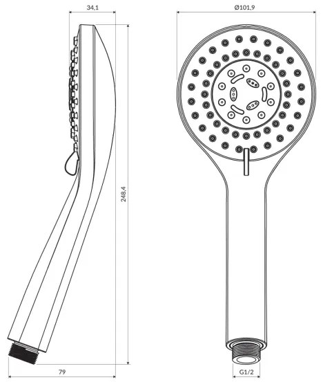 Pară de duș OMNIRES YOSEMITE-RBL YOSEMITE negru semimat