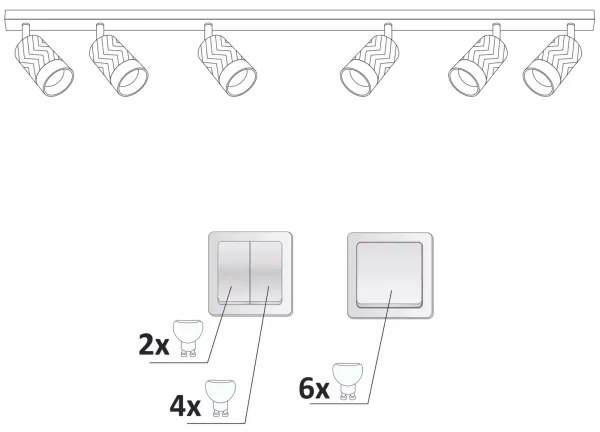 Spot ARRAS 6xGU10/10W/230V negru
