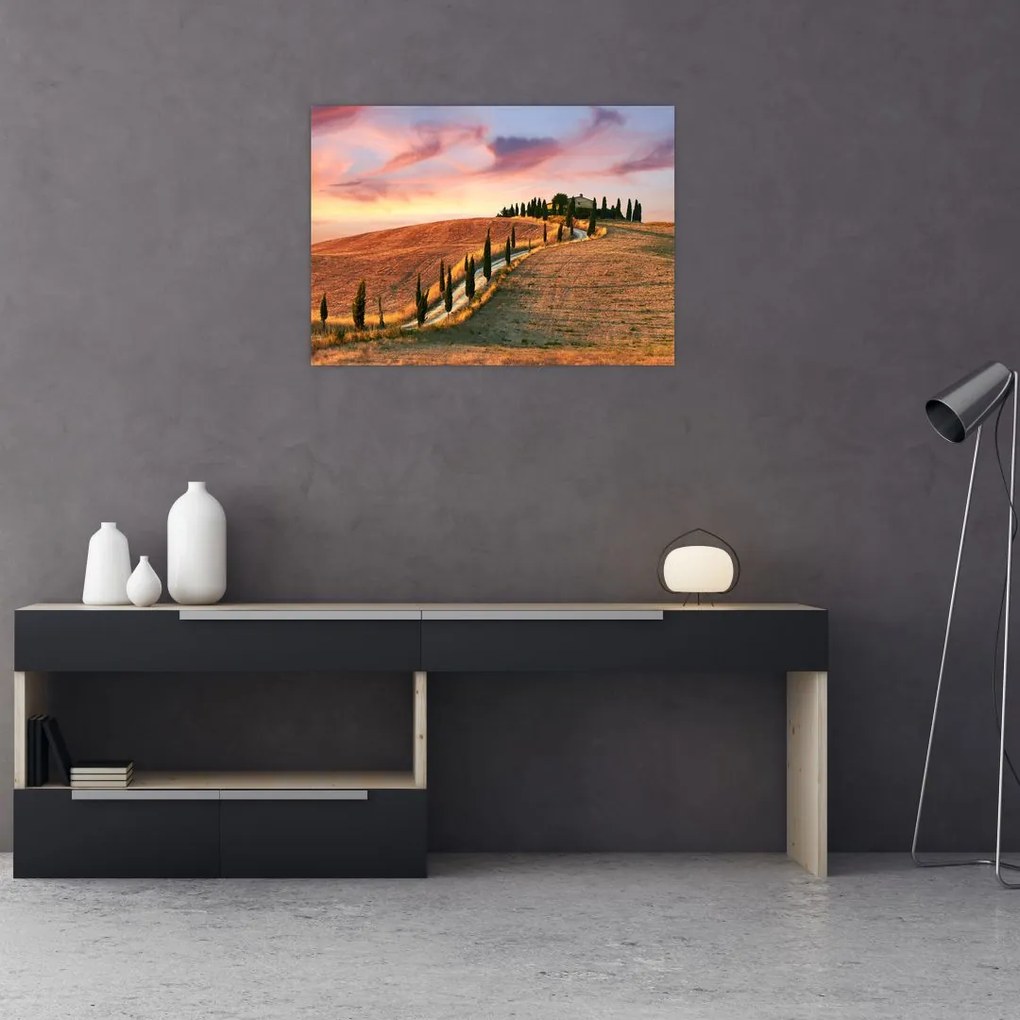 Tablou - Casa pe deal Toscana, Italia (70x50 cm)