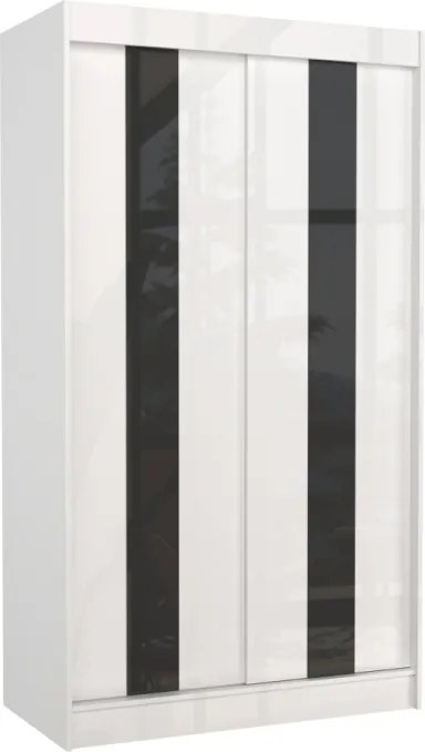 Dulap cu usi glisante 120x215 cm, Karen, ADRK Furniture (Culoare: Sonoma / Alb Lacobel)