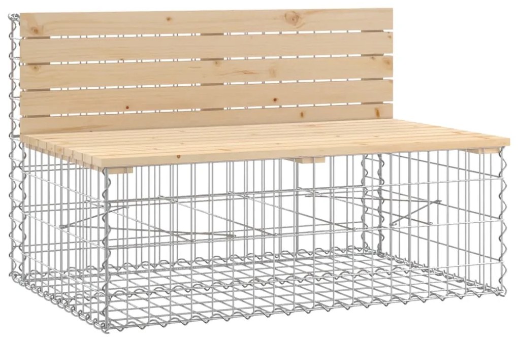 834374 vidaXL Bancă de grădină, design gabion, 103x70x65cm, lemn masiv de pin