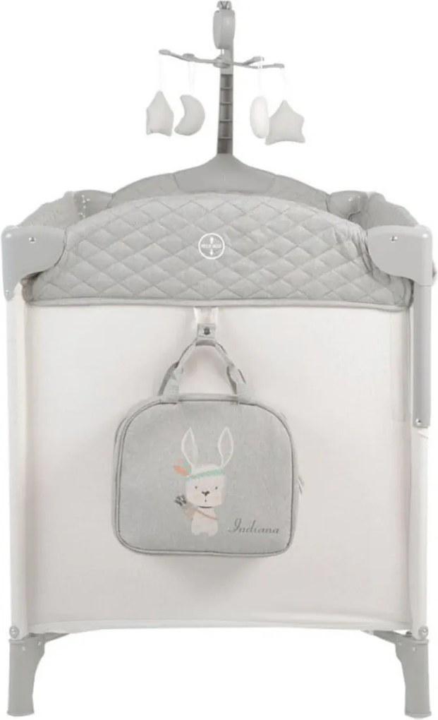 Patut pliant transformabil in tarc copii NOVOKIDS™ Indiana NEST, 62X125 cm, 2 Niveluri, Jucarie Carusel muzical, Fermoar acces lateral, Geanta bebe,