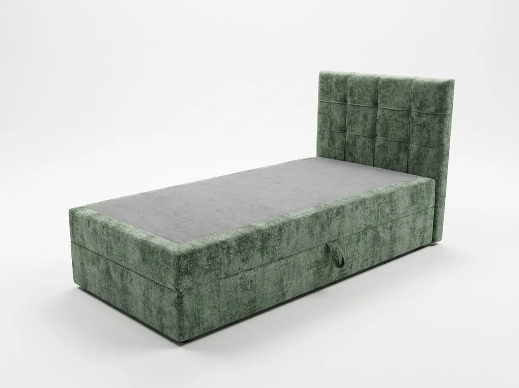 Pat tapițat boxspring DIRELIS VIBE 90x200 cm verde inchis Saltea: Saltea cu arcuri Bonell