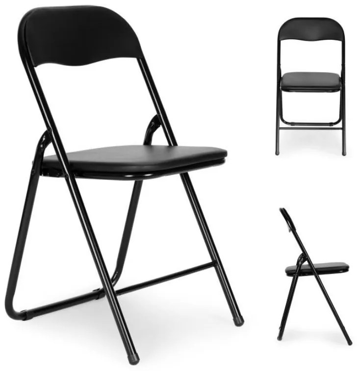 Scaun pliant de cattering negru 4buc