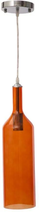 Lustră Bottle, 43x11x11 cm, sticla, gri/ portocaliu