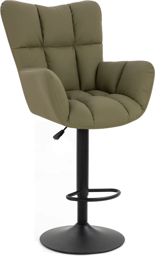 HR650W Scaun Khaki Piele Ecologica Premium Soft cu Bază Neagră