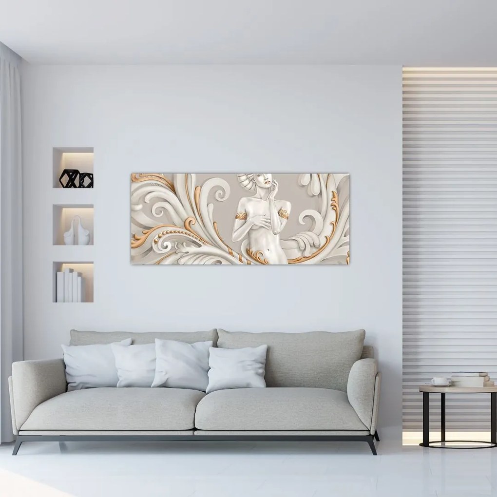 Tablou - Imagine a zeiței într-un fundal ornamental (120x50 cm)