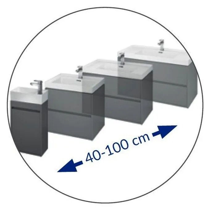 Dulap pentru lavoar, 53x79x45 cm, 2 sertare, gri Gri