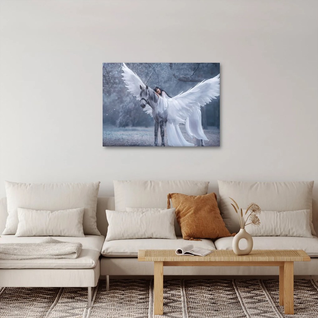 Tablou - Fata și unicorn (70x50 cm)