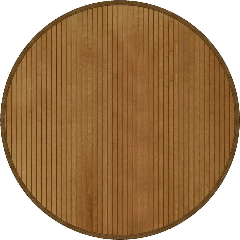 vidaXL Covor rotund, maro, 80 cm, bambus