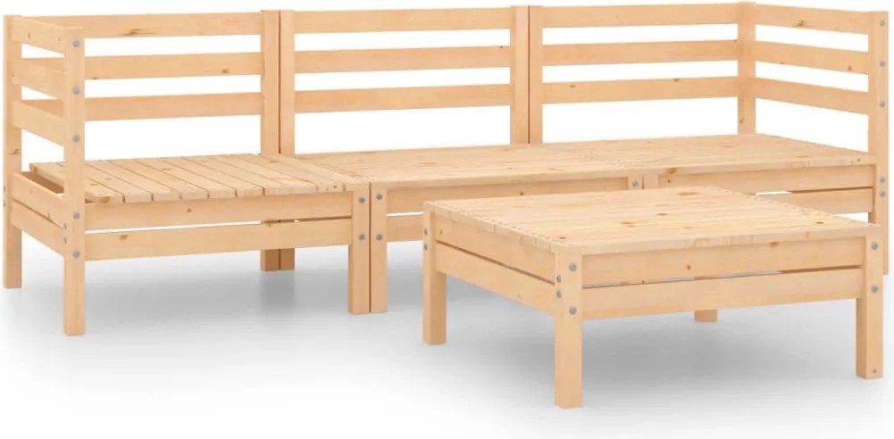 vidaXL Set mobilier de grădină, 4 piese, lemn masiv de pin