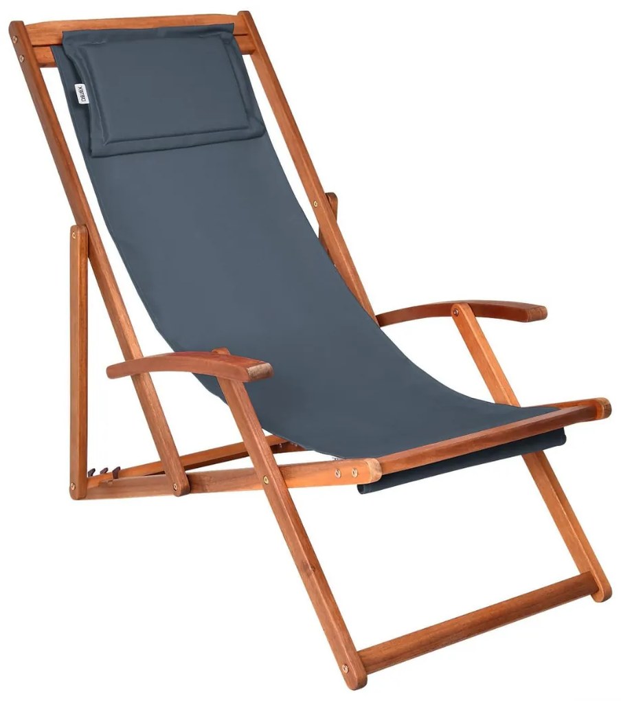 Șezlong de grădină SIENA, 65x87x102, antracit Jurhan