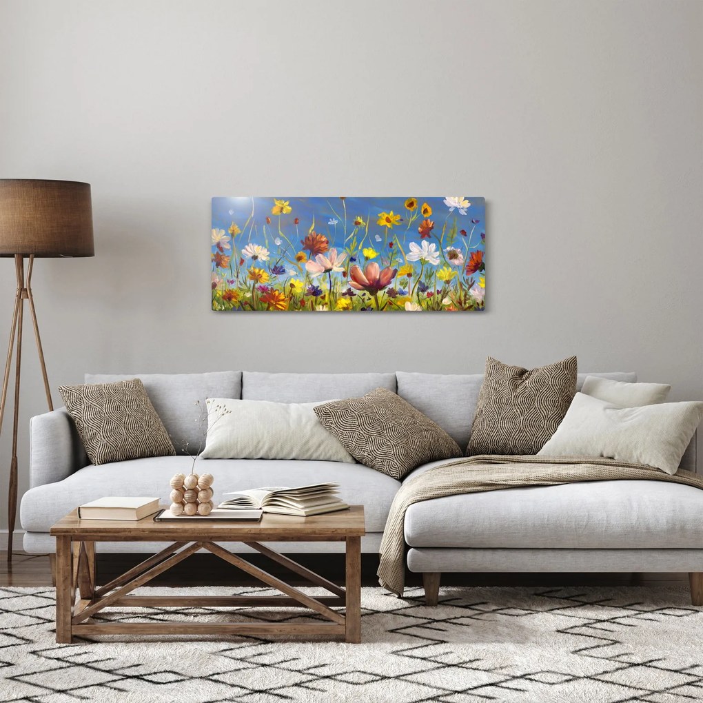 Tablou cu luncă înflorită (120x50 cm)