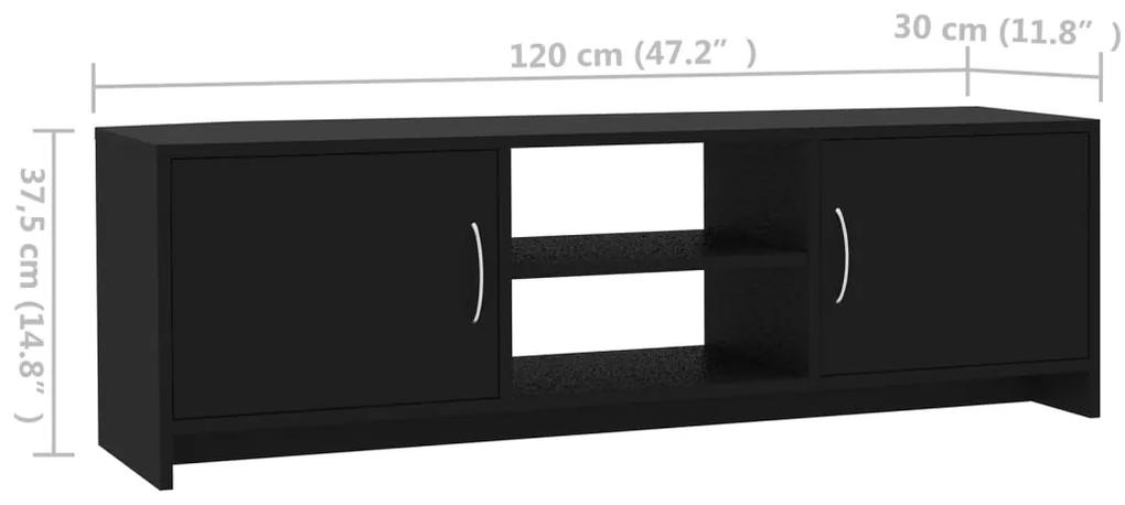 Comoda TV, negru, 120 x 30 x 37,5 cm, PAL 1, Negru