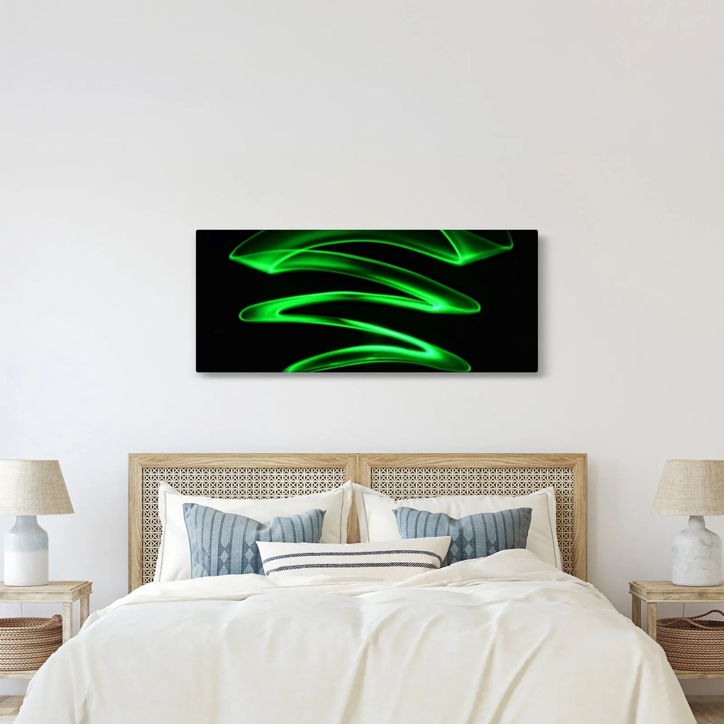 Tablou - valuri neon (120x50 cm)