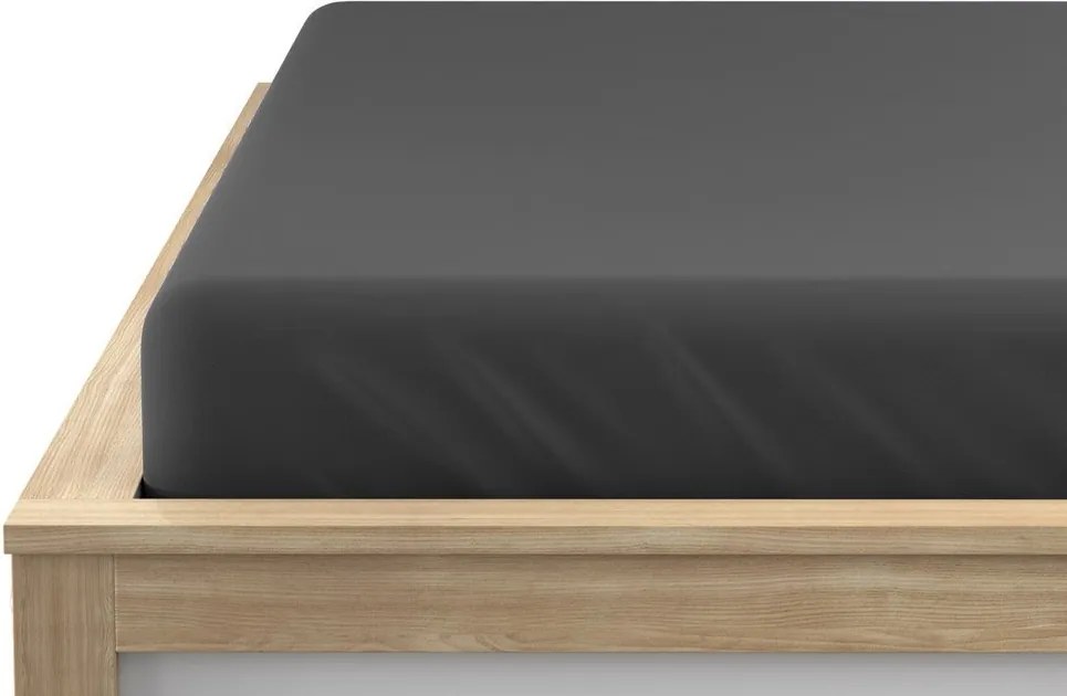 Cearsaf jersey cu lycra gri inchis 180 x 200 cm